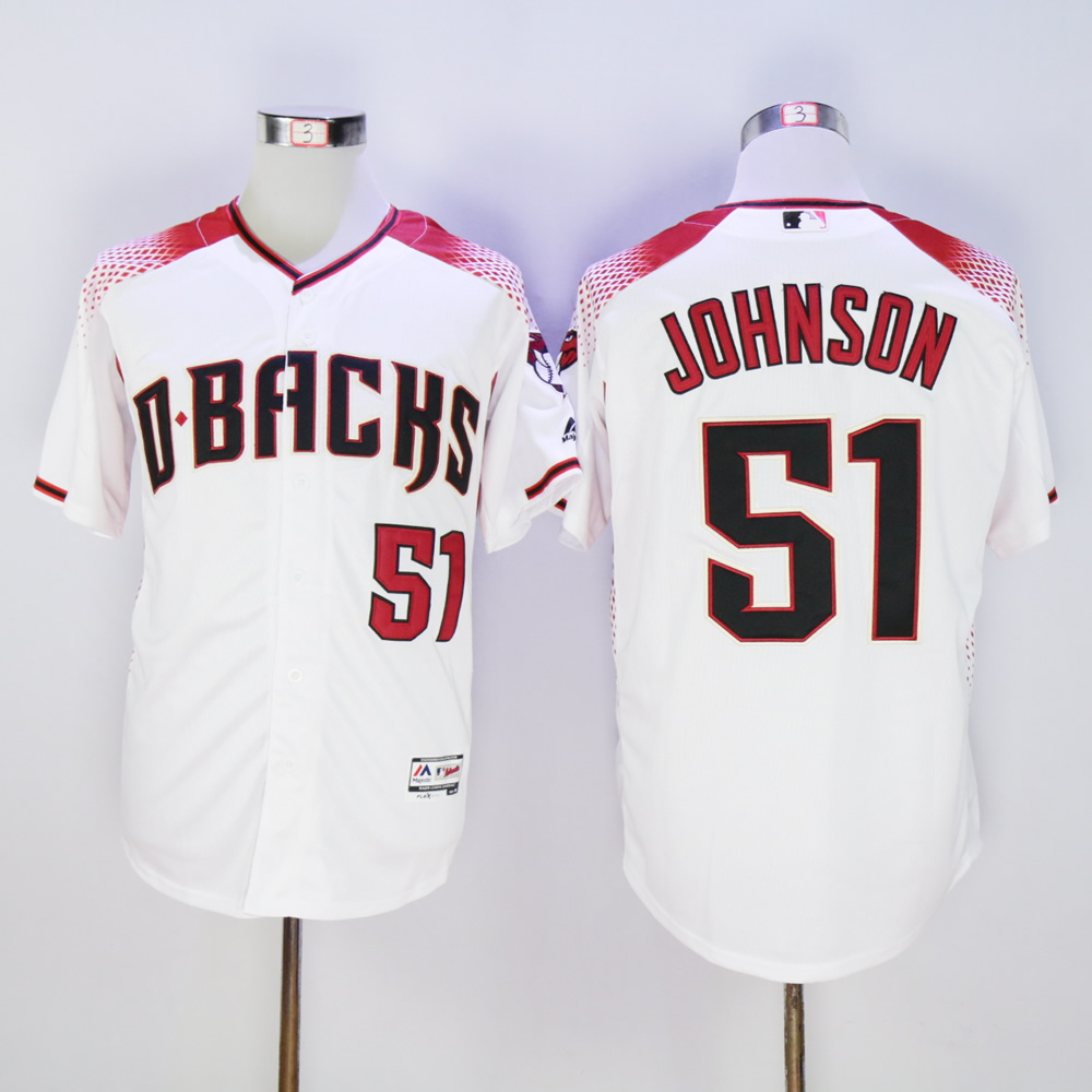 Men Arizona Diamondback #51 Johnson White MLB Jerseys2->women mlb jersey->Women Jersey